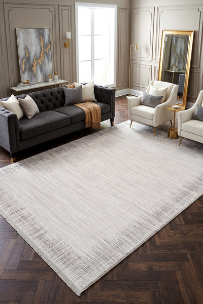 Koza Mirage Krem Gri Salon Halısı A3785D