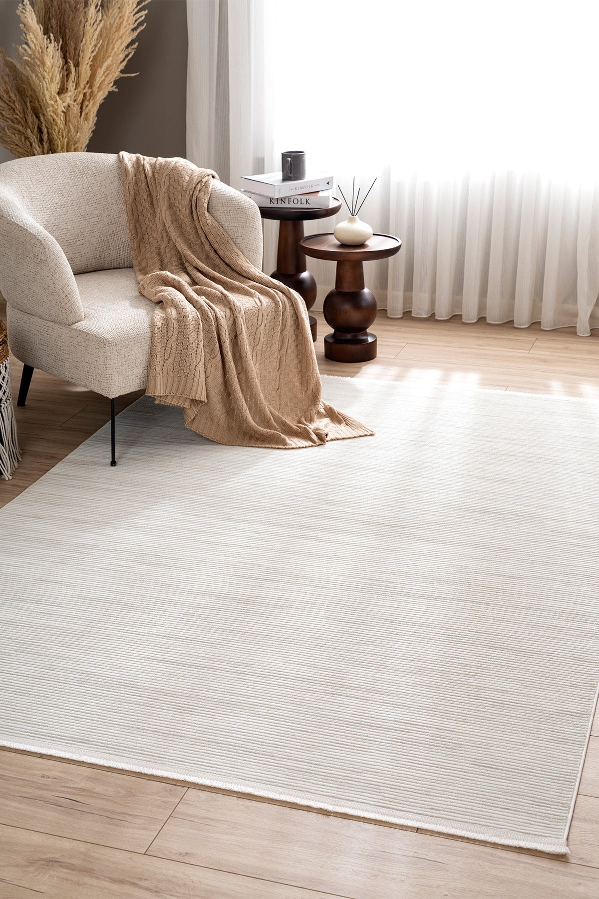 Lumina Krem Tozumaz Salon Koridor Balkon Teras Bahçe Oturma Odası Halısı 51376A