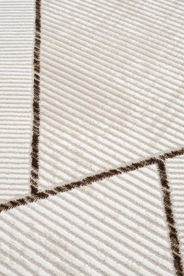 Lumina Krem Kahve Tozumaz Halı  A0863A