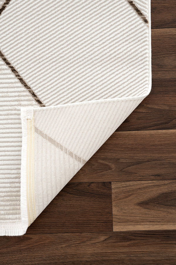 Lumina Krem Kahve Tozumaz Halı  A0863A