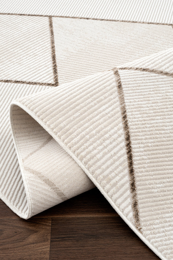 Lumina Krem Kahve Tozumaz Halı  A0863A