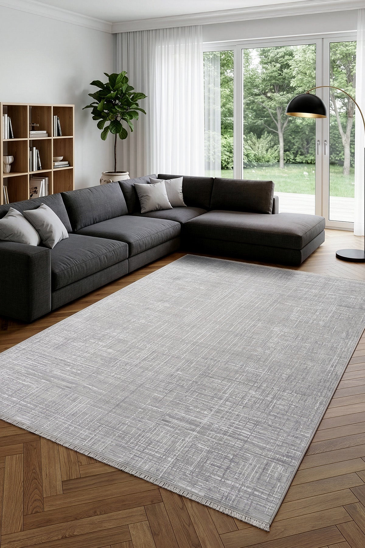 Calvin Klein Modern Sheen Gri Halı A3484A