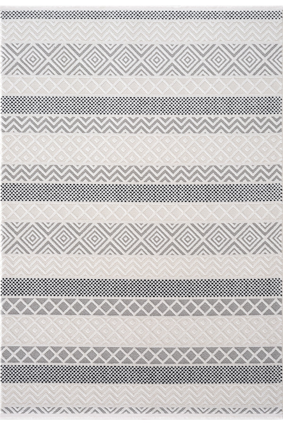 Koza Hayad Monaco Krem Siyah Tozumaz Halı 33342