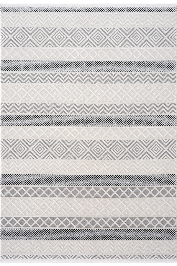 Koza Hayad Monaco Krem Siyah Tozumaz Halı 33342