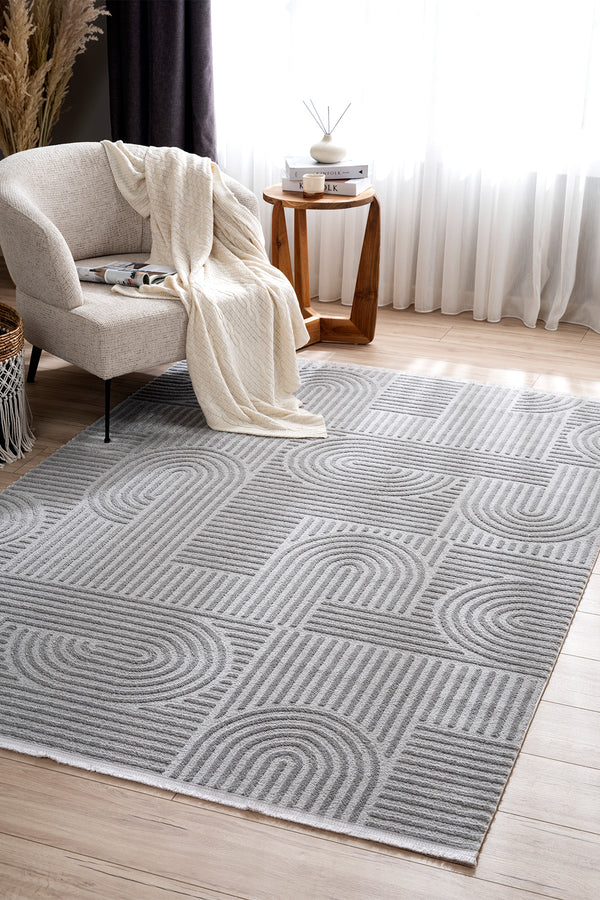 Koza Hayad Monaco Gri Tozumaz Halı 33471D