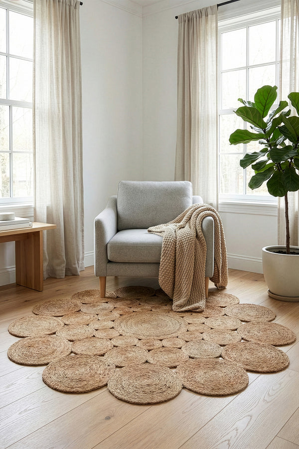Natura Natural Jüt Yuvarlak Halı 00003A