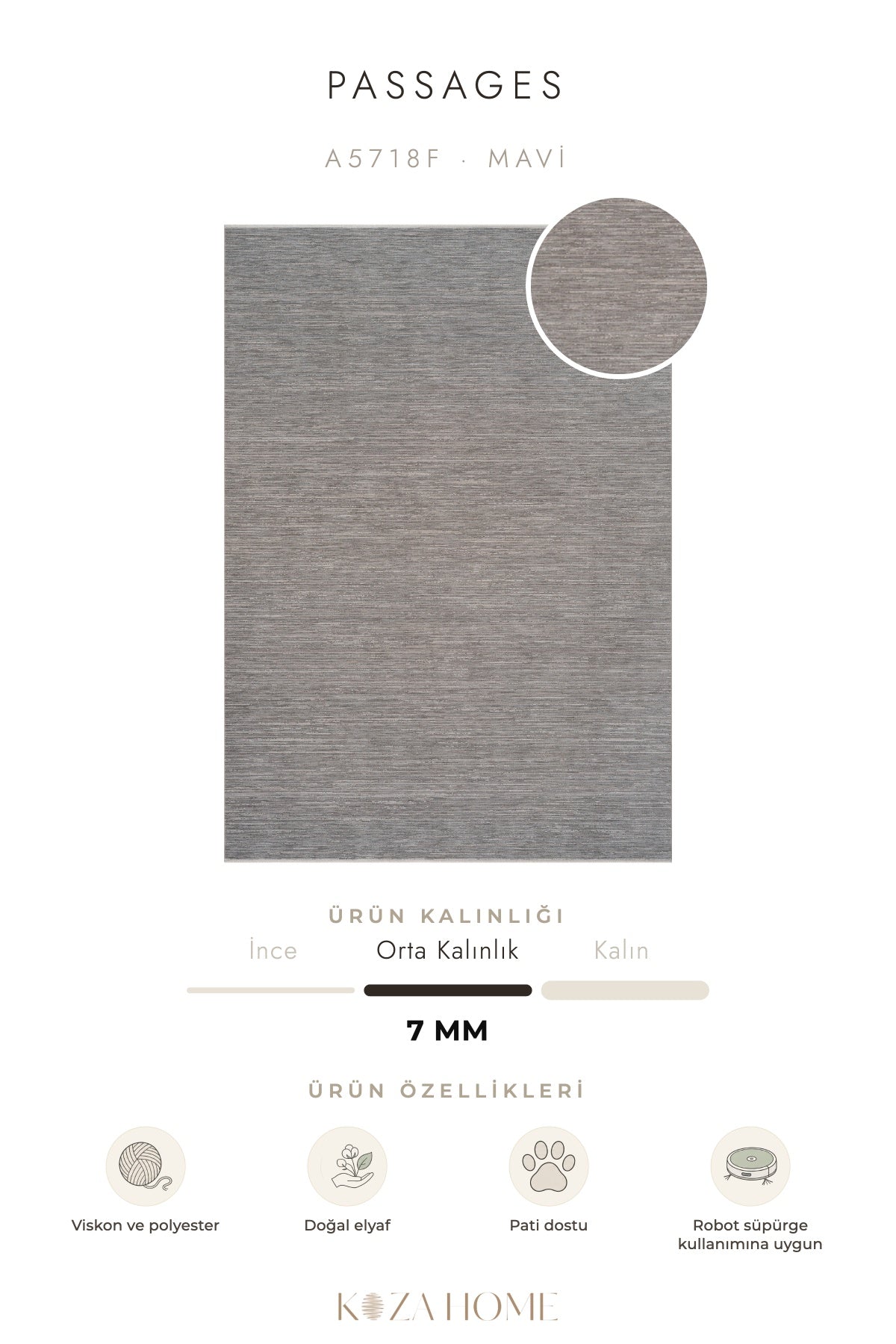 Calvin Klein Passages Mavi Halı A5718F