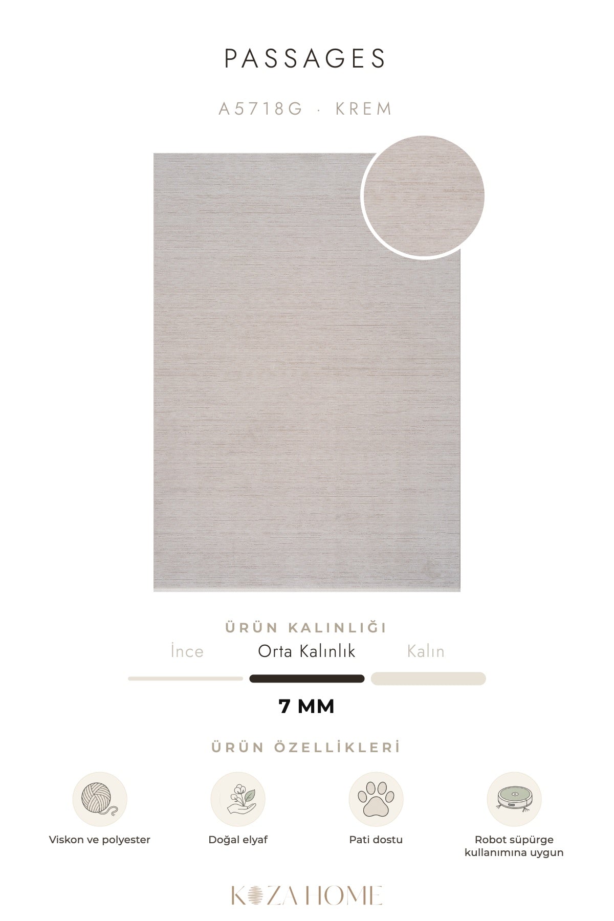 Calvin Klein Passages Krem Halı A5718G