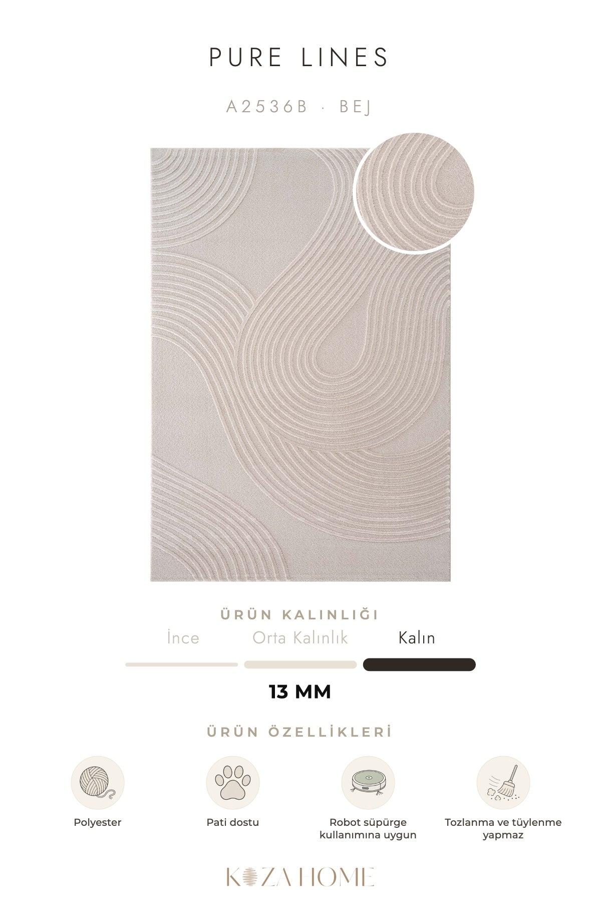 Calvin Klein Pure Lines Bej Halı A2536B