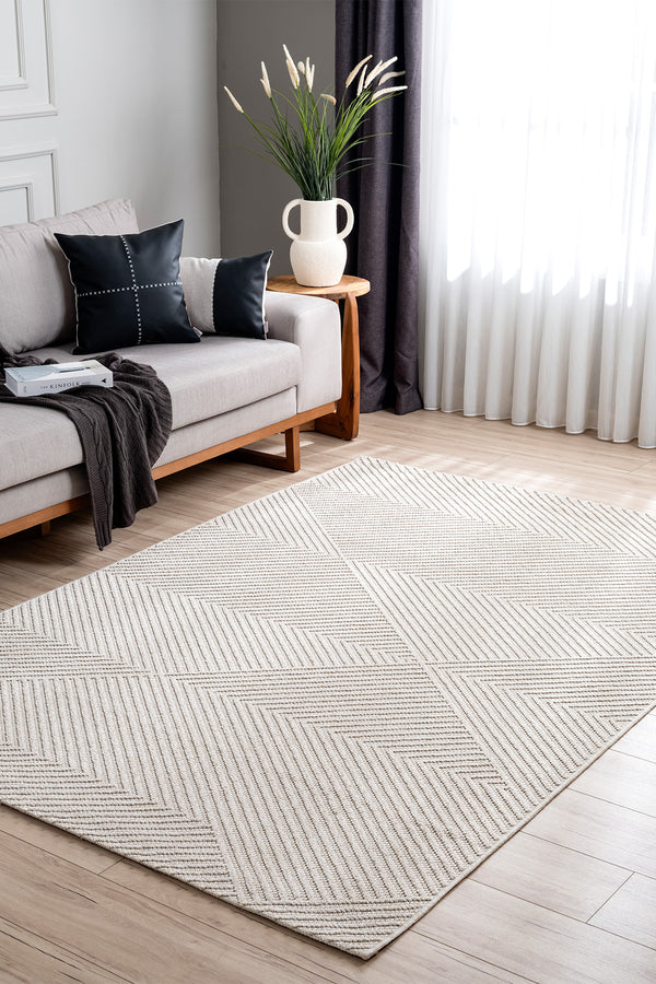 Retro Krem Krem Tozumaz Halı 19270A