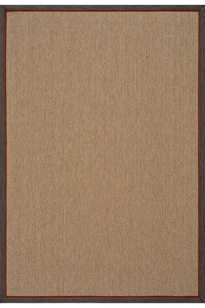 Koza Premium Sahara Bordure Natural-Bordür Kahve Turuncu Sisal Halı B3610B