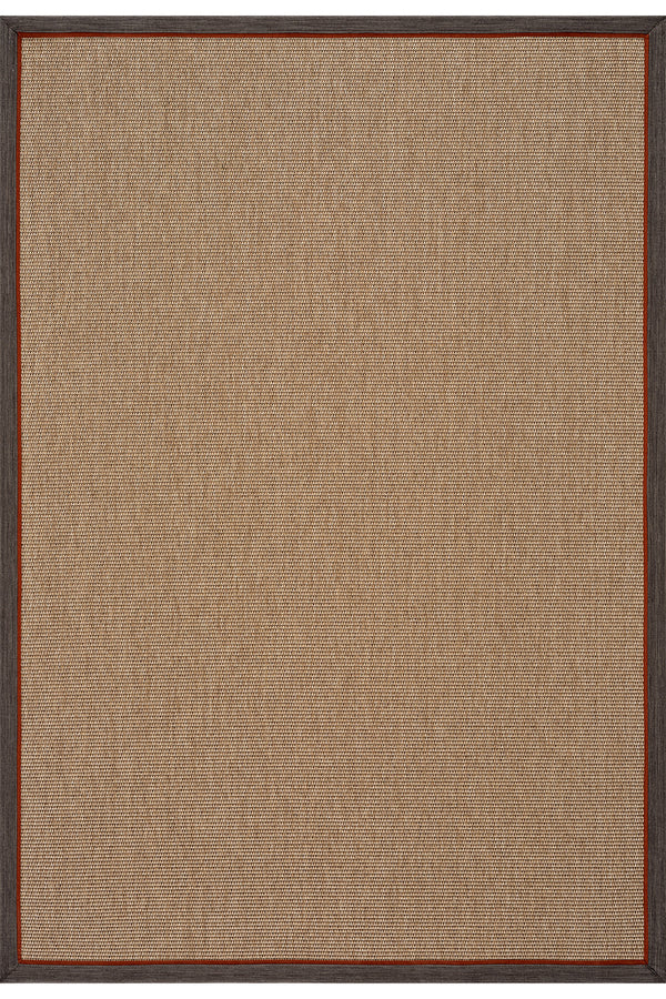 Koza Premium Sahara Bordure Natural-Bordür Kahve Turuncu Sisal Halı B3610B