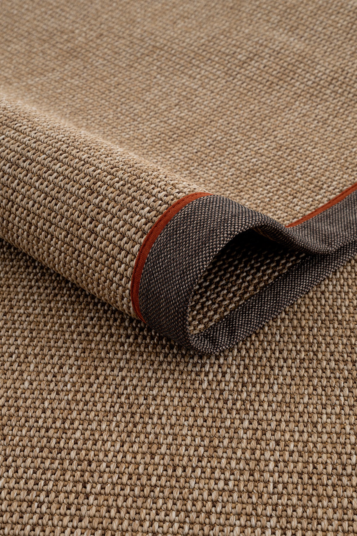 Koza Premium Sahara Bordure Natural-Bordür Kahve Turuncu Sisal Halı B3610B