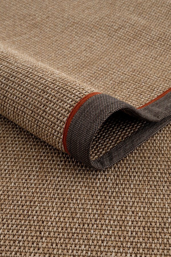 Koza Premium Sahara Bordure Natural-Bordür Kahve Turuncu Sisal Halı B3610B