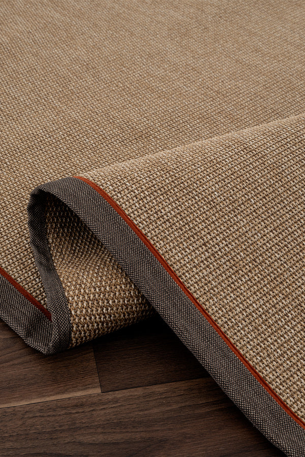 Koza Premium Sahara Bordure Natural-Bordür Kahve Turuncu Sisal Halı B3610B