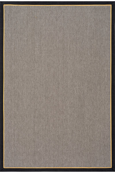 Koza Premium Sahara Bordure Gri-Bordür Siyah Sarı Sisal Halı B3610K