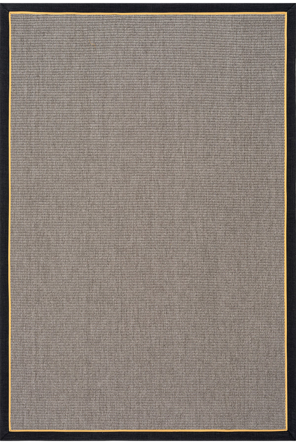 Koza Premium Sahara Bordure Gri-Bordür Siyah Sarı Sisal Halı B3610K