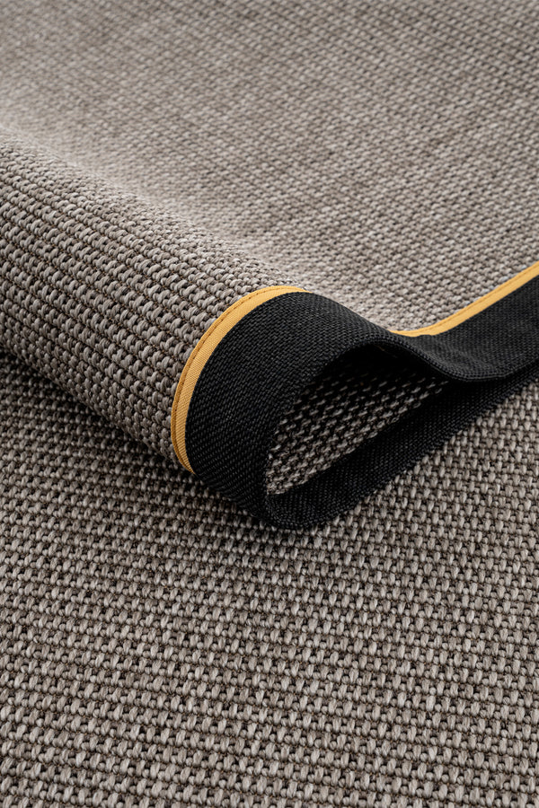 Koza Premium Sahara Bordure Gri-Bordür Siyah Sarı Sisal Halı B3610K