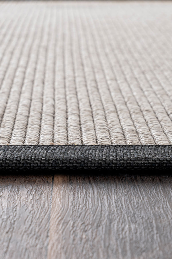 Koza Premium Sahara Bordure Gri-Bordür Siyah Sarı Sisal Halı B3610K