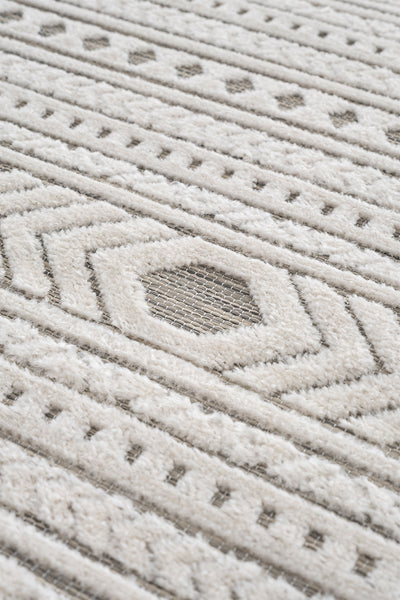 Sand Gri Krem Temizlenebilir Halı 65543A