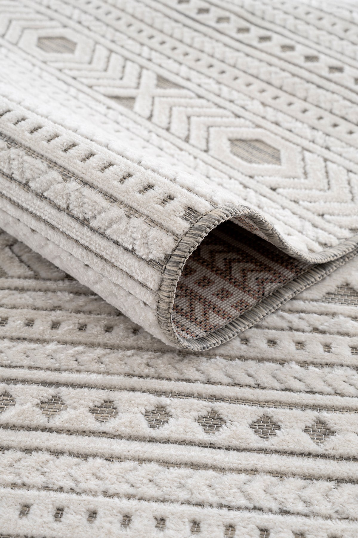 Sand Gri Krem Temizlenebilir Halı 65543A