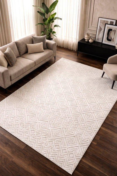 Sand Krem Ekru Temizlenebilir Halı 65544