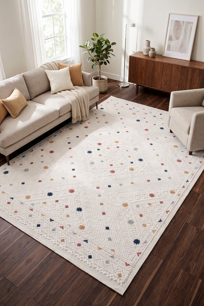 Sand Krem Multi Temizlenebilir Halı 65548A