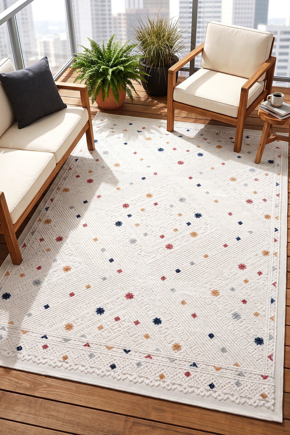 Sand Krem Multi Temizlenebilir Halı 65548A