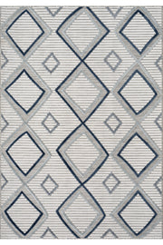 Sand Krem Mavi Temizlenebilir Halı 65549A