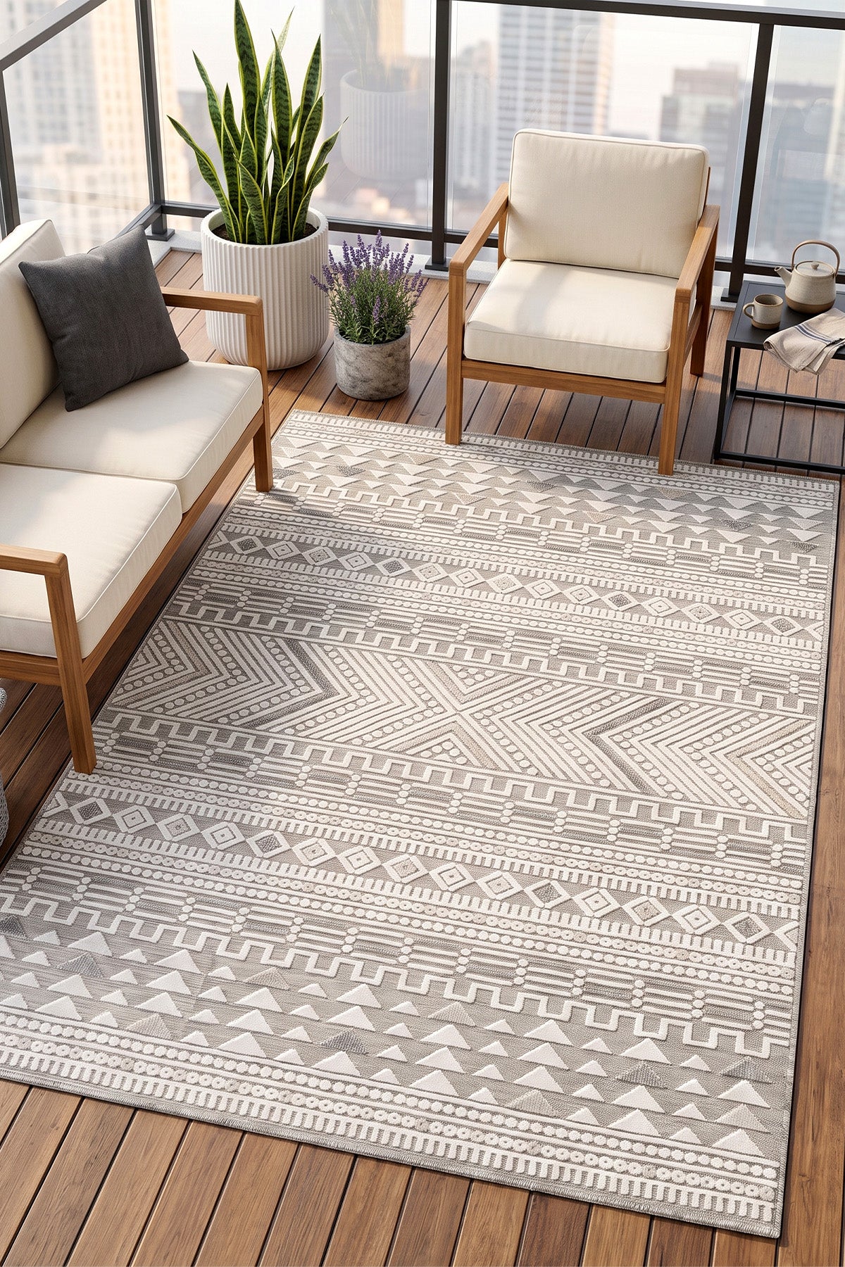 Sand Gri Antrasit Temizlenebilir Halı 65550A