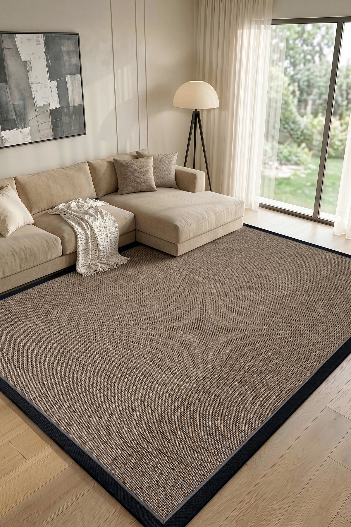 Calvin Klein Signature Bordure Siyah Gri Halı B3622B
