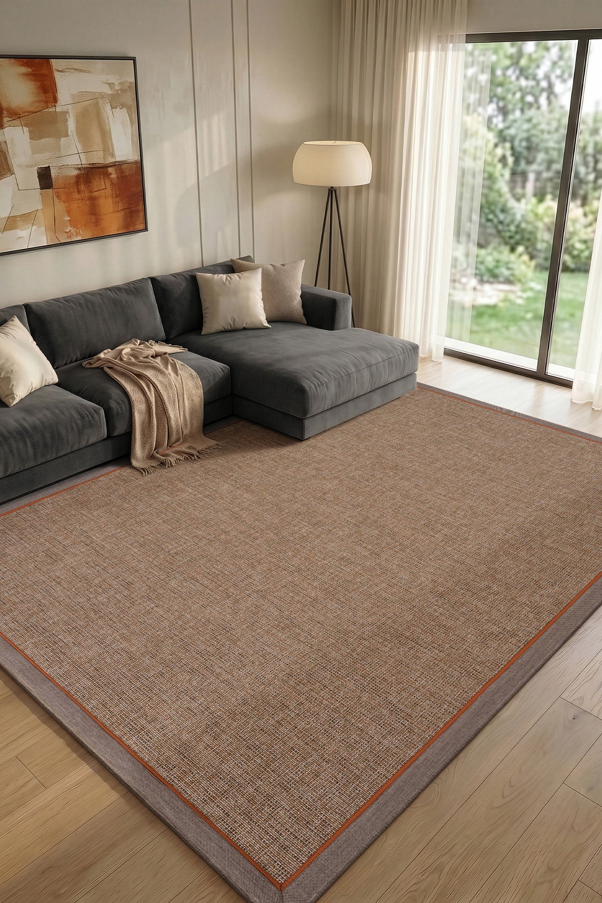 Calvin Klein Signature Bordure Vizon Turuncu Halı B3622E