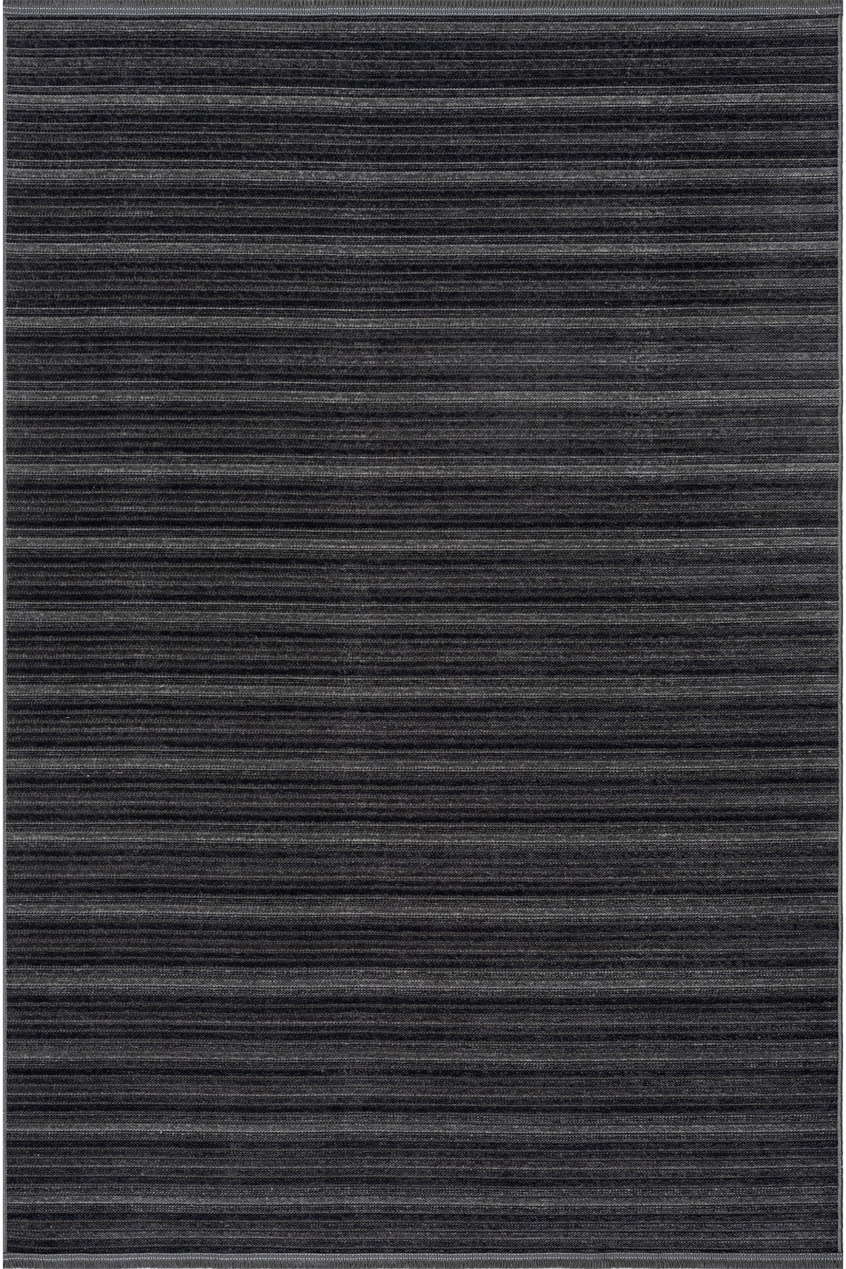 Stripe Antrasit Kaymaz Taban Kilim 33010A