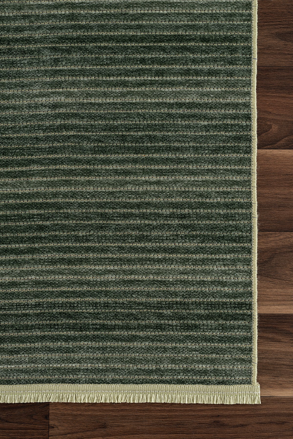 Stripe Yeşil Kaymaz Taban Kilim  33011A
