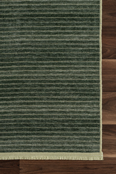 Stripe Yeşil Kaymaz Taban Kilim  33011A