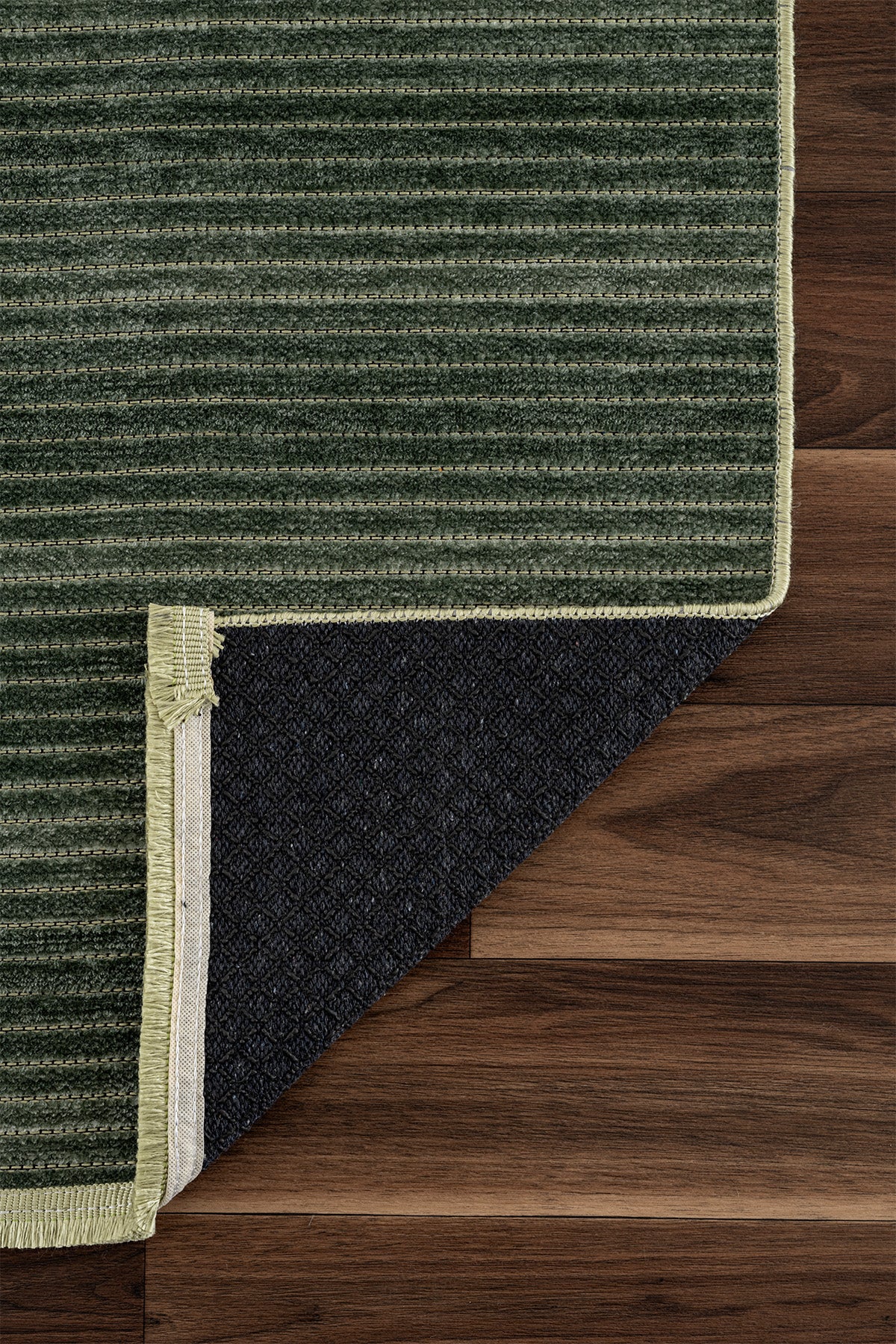 Stripe Yeşil Kaymaz Taban Kilim  33011A