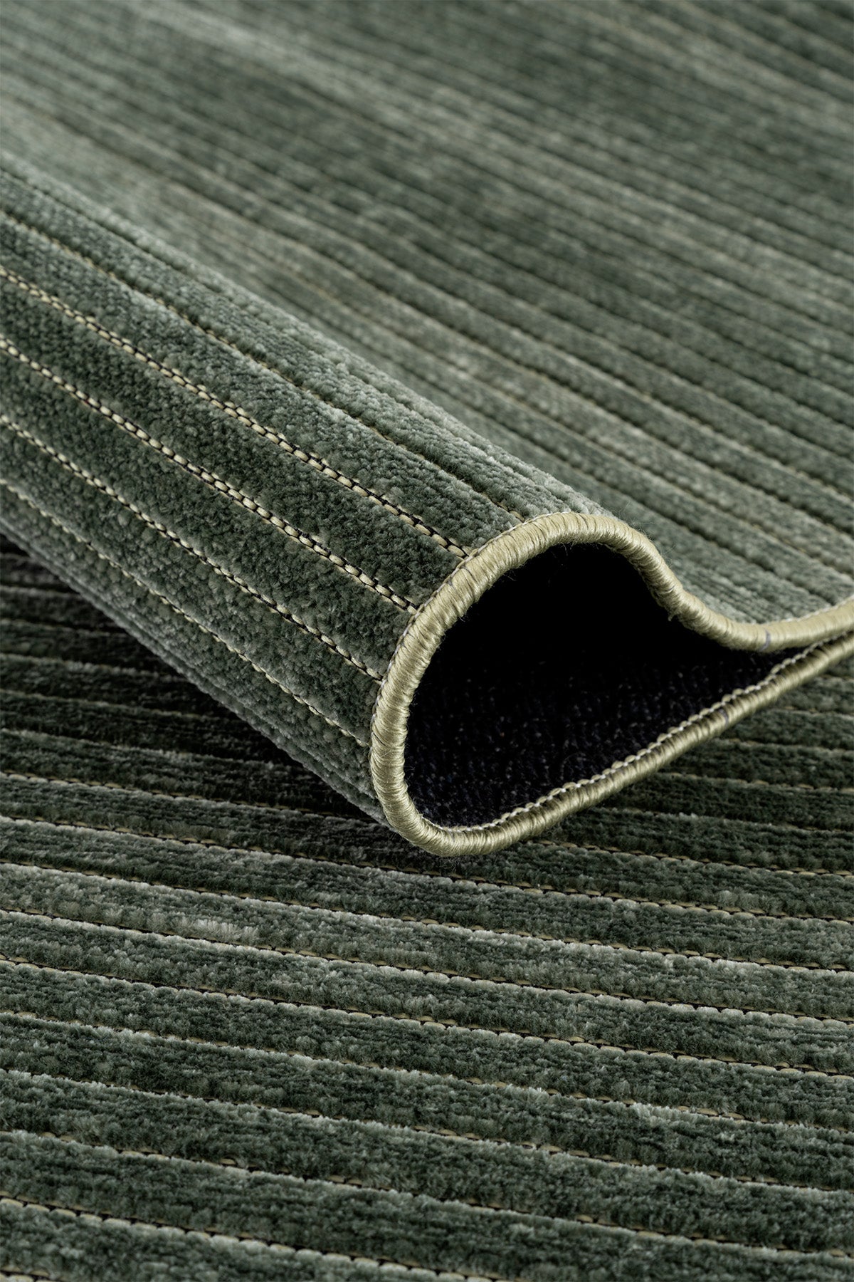 Stripe Yeşil Kaymaz Taban Kilim  33011A