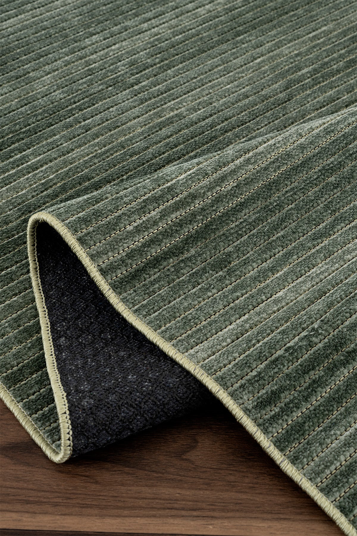 Stripe Yeşil Kaymaz Taban Kilim  33011A