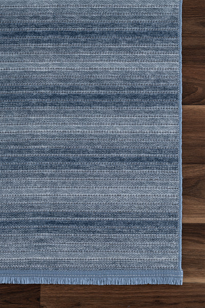 Stripe Mavi Kaymaz Taban Kilim  33013A