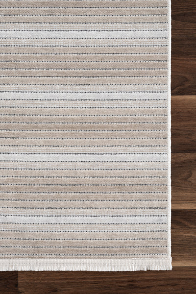 Stripe Krem Kaymaz Taban Kilim 33014A