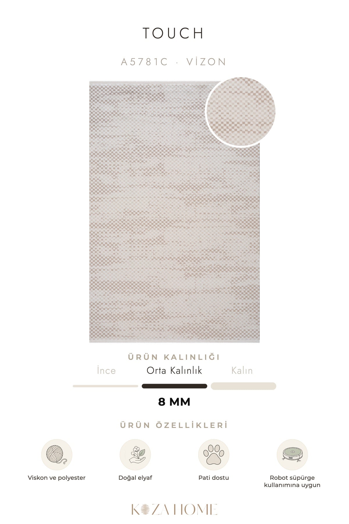 Calvin Klein Touch Vizon Halı A5781C