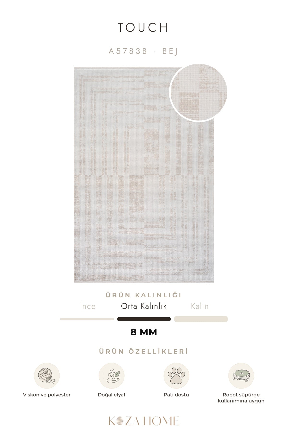 Calvin Klein Touch Bej Halı A5783B