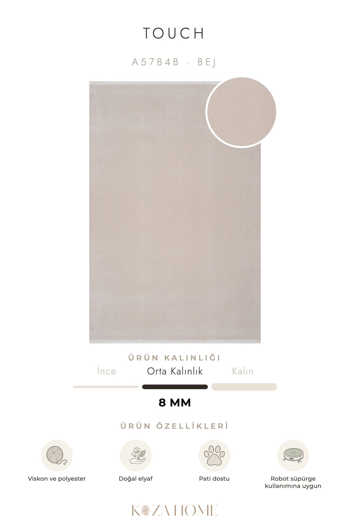 Calvin Klein Touch Bej Halı A5784B