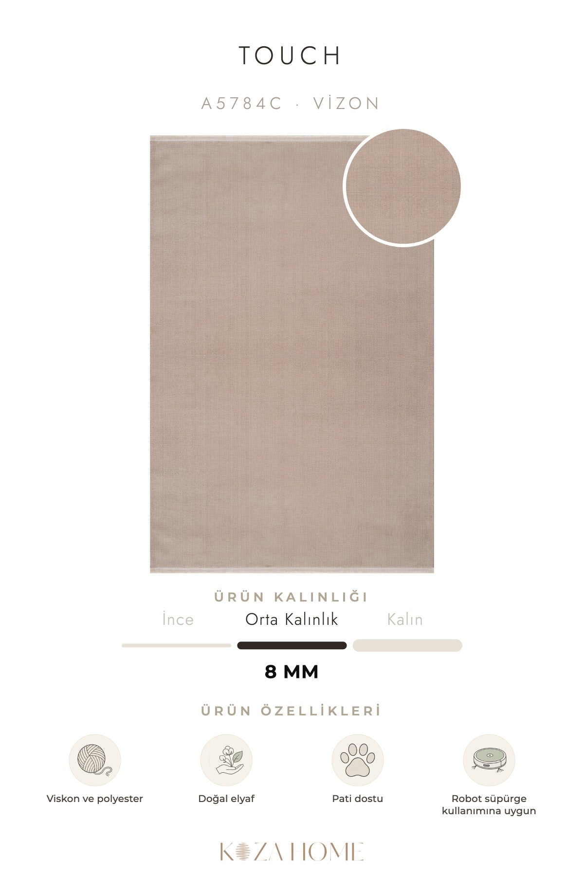 Calvin Klein Touch Vizon Halı A5784C