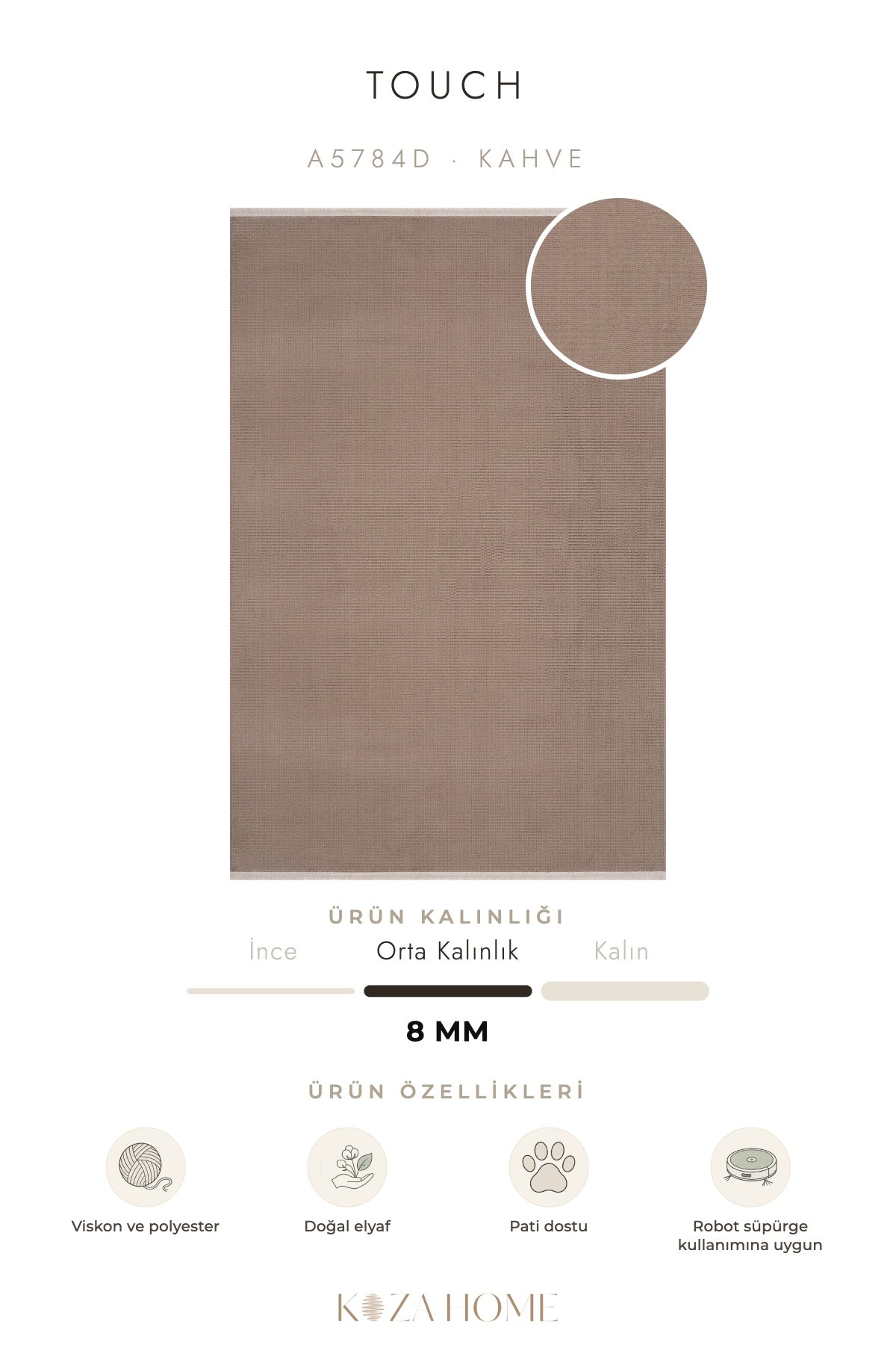 Calvin Klein Touch Kahve Halı A5784D