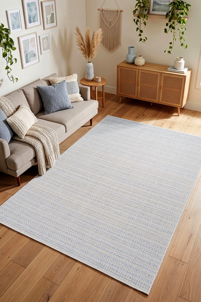 Vivaldi Mavi Bej Modern Halı A0053C