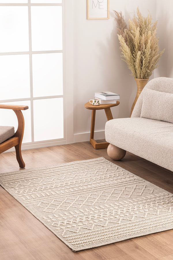 Alba Gri Krem Tozumaz Halı 19237A