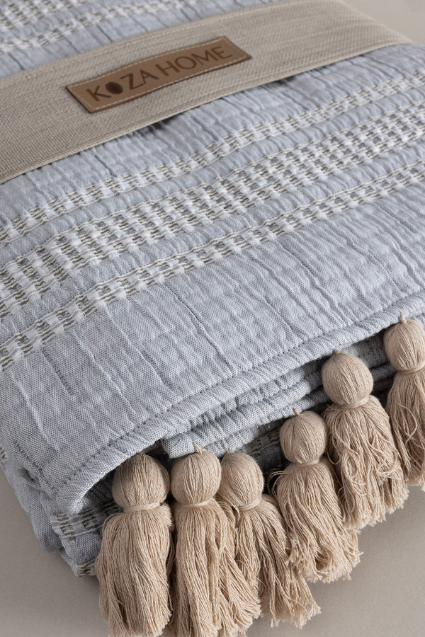 Assos Gri Çift Kişilik Yatak Örtüsü 230x250 5037