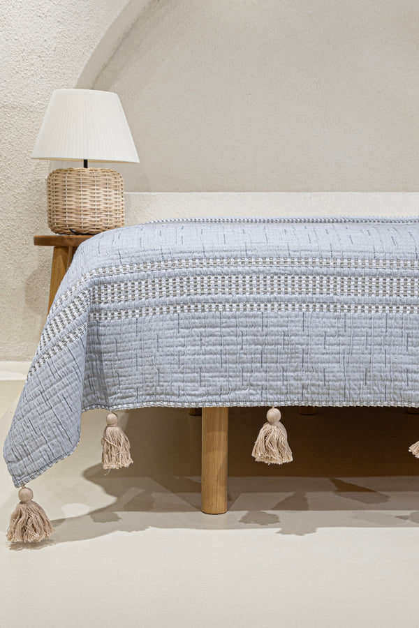 Assos Gri Çift Kişilik Yatak Örtüsü 230x250 5037