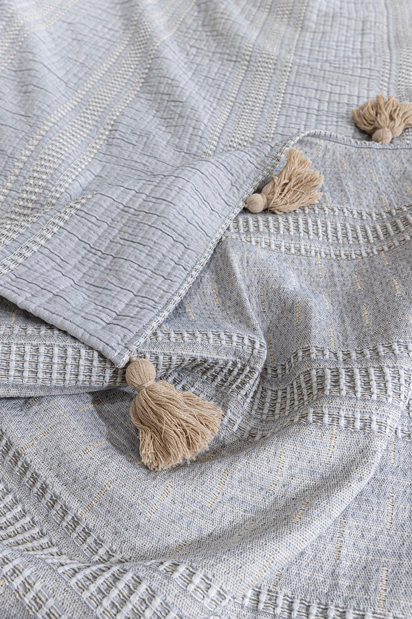 Assos Gri Çift Kişilik Yatak Örtüsü 230x250 5037